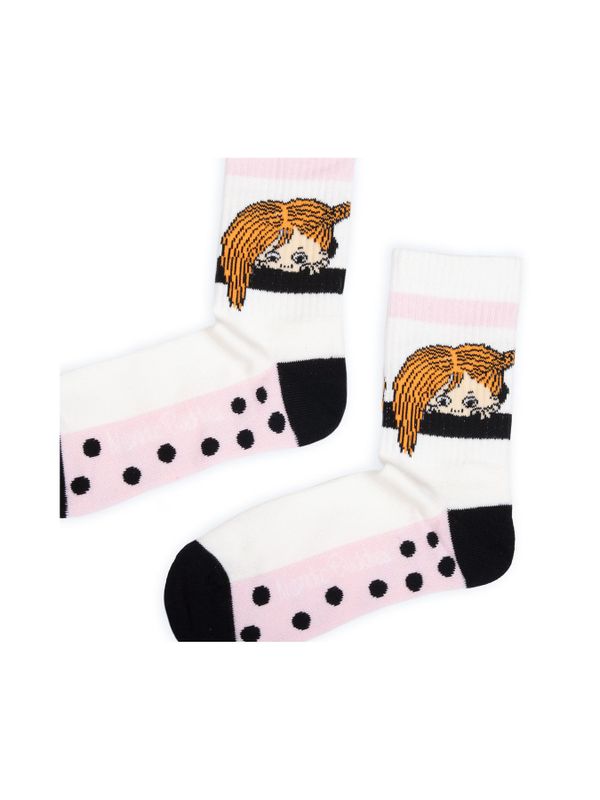 Retrostrumpor Peekaboo Pippi Dam - Vit/Lila