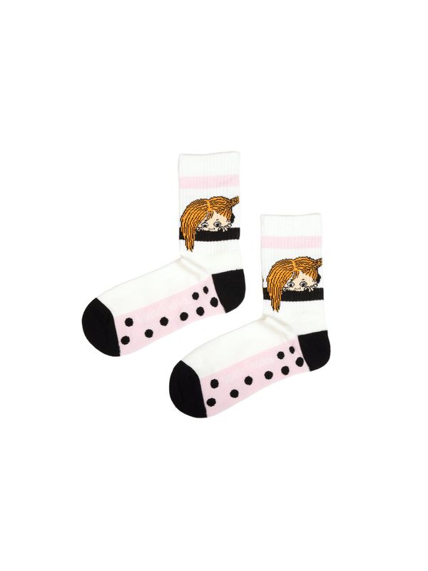 Retrostrumpor Peekaboo Pippi Dam - Vit/Lila