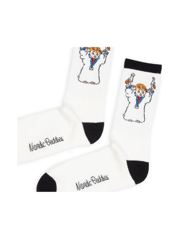 Retro-Socken Pippi Nachthemd Herren - Weiß/Schwarz