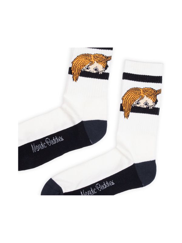 Retro-Socken Peekaboo Pippi Herren - Weiß/Schwarz