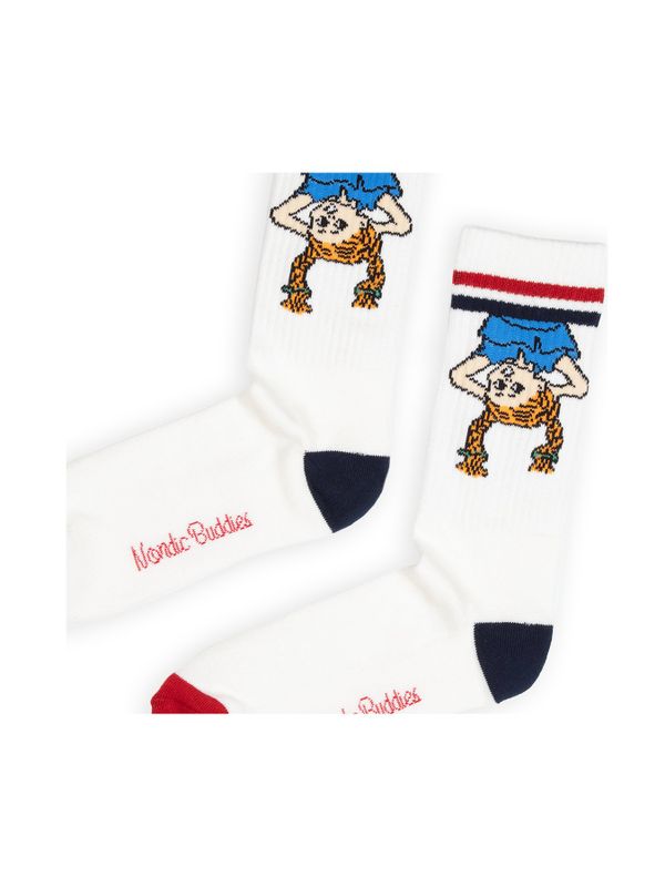 Retro Socks Pippi Upside Down Men - White/Red