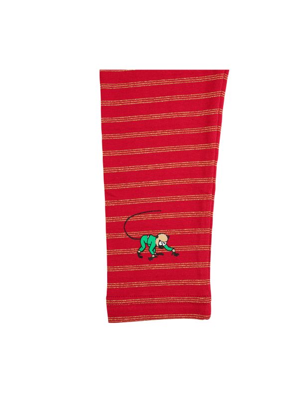 Pippi Longstocking Red Leggings with Gold Stripes