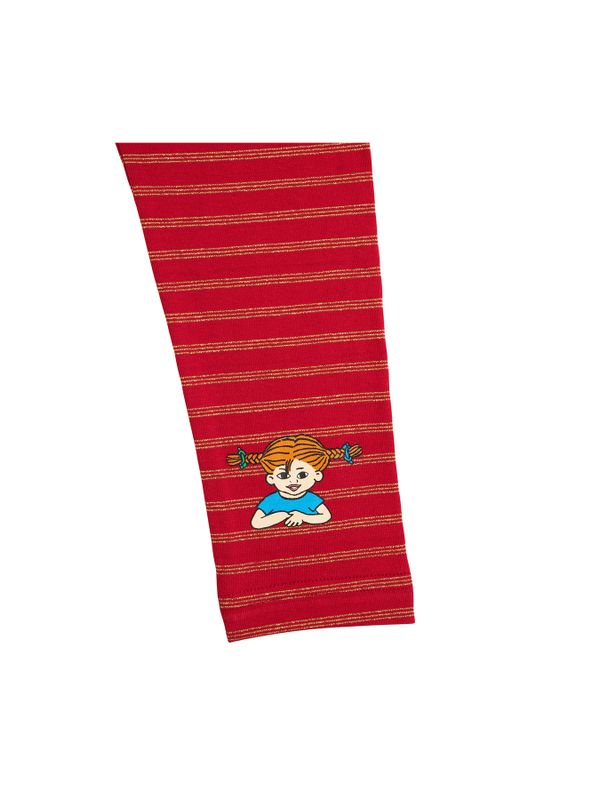 Pippi Longstocking Red Leggings with Gold Stripes