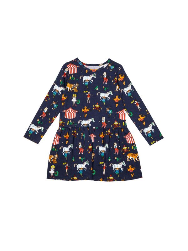 Blue Pippi Longstocking Dress Circus Print