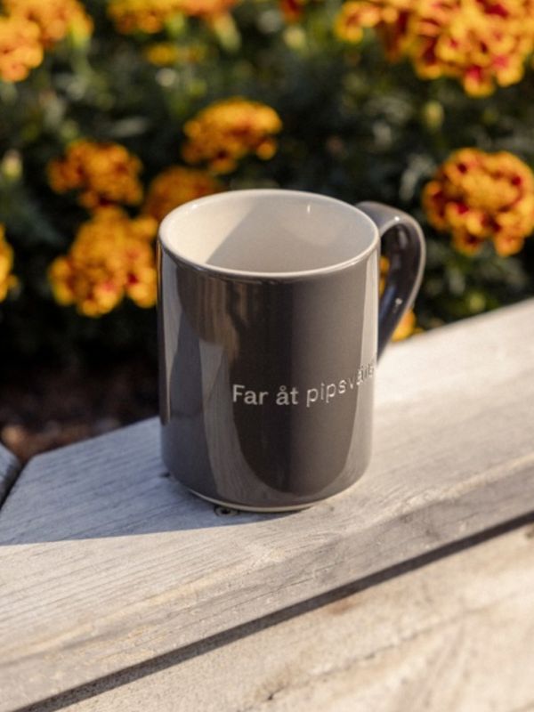 Citat mugg Far åt pip.. - Grå