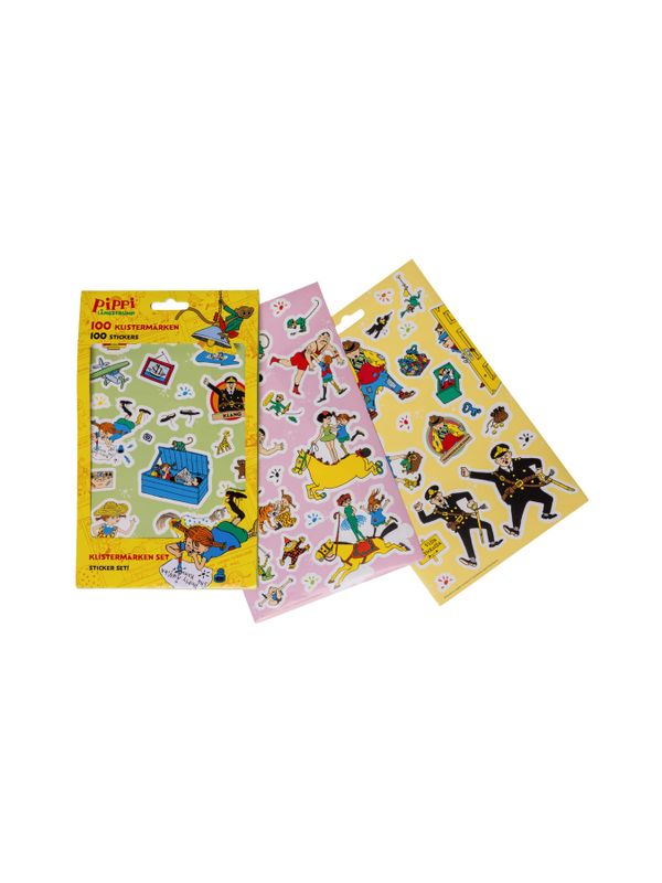 Pippi Stickers Set with Pippi, Friends and Details - 100 Stickers