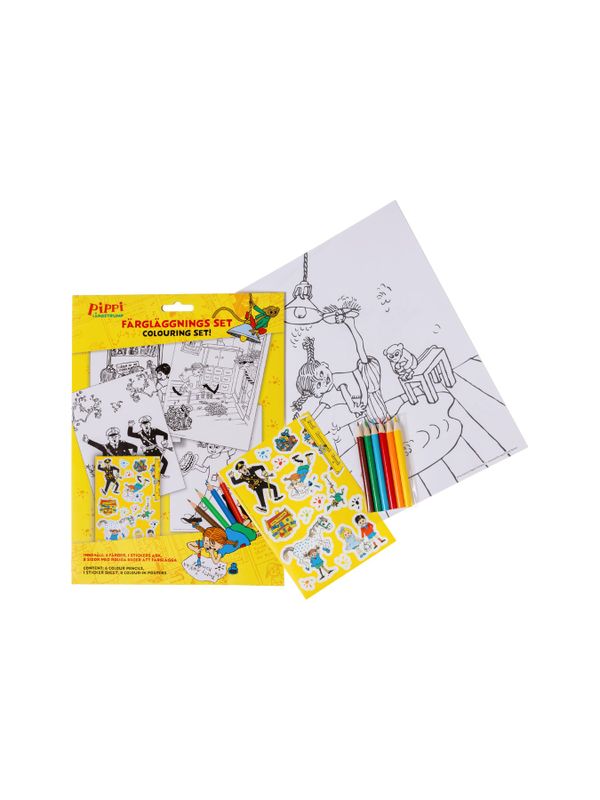 Pippi Coloring Set with Pencils, Stickers and Pages