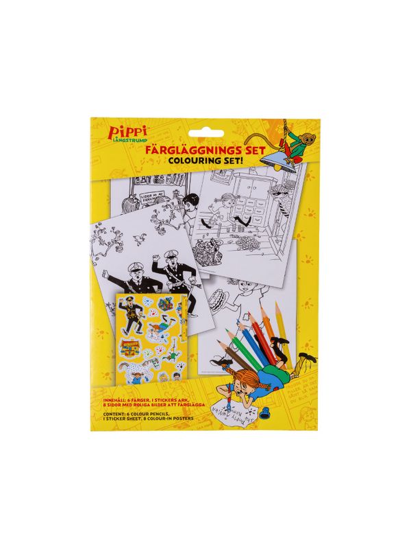 Pippi Coloring Set with Pencils, Stickers and Pages