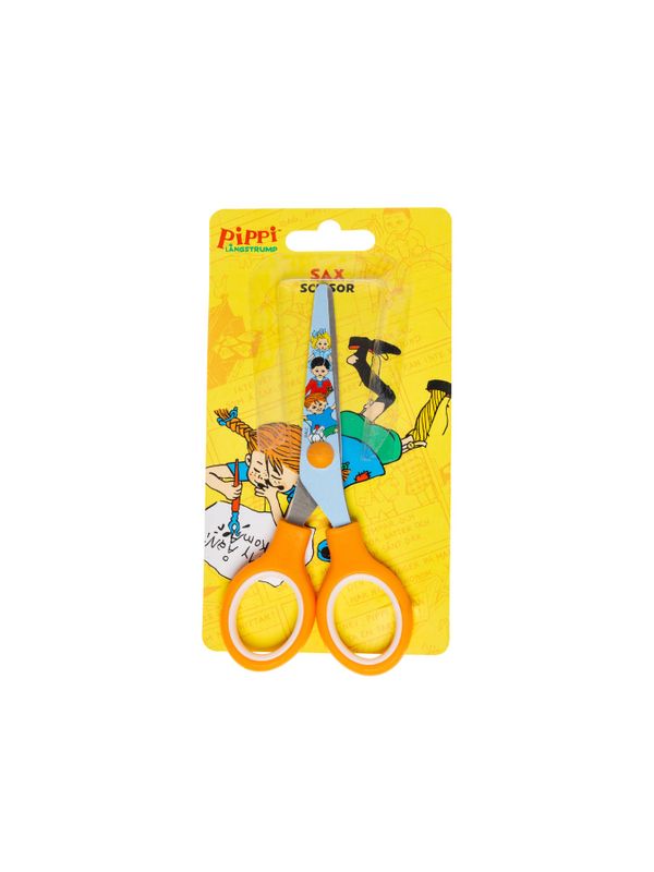 Pippi Children's Scissors with Pippi, Annika and Tommy Motif – Orange