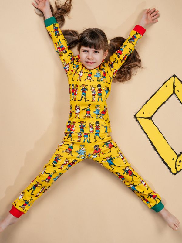 Pippi Långstrump Pyjamas för Barn - Gul