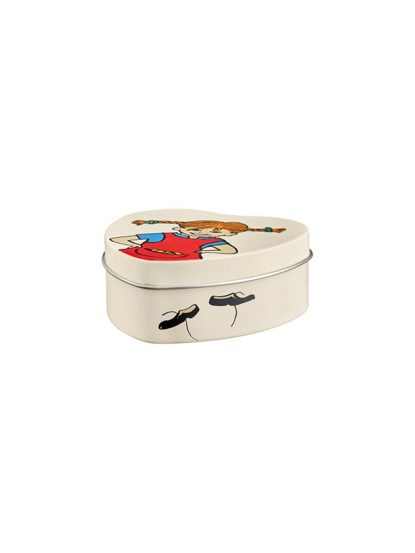 Pippi Longstocking Heart Shaped Tinbox - Beige