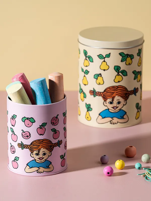 Pippi Langstrumpf Metalldosen Früchte Rosa/Gelb – 2er-Set