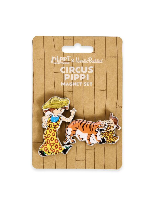 Karaktärsmagneter Pippi på cirkus och tiger – 2-pack