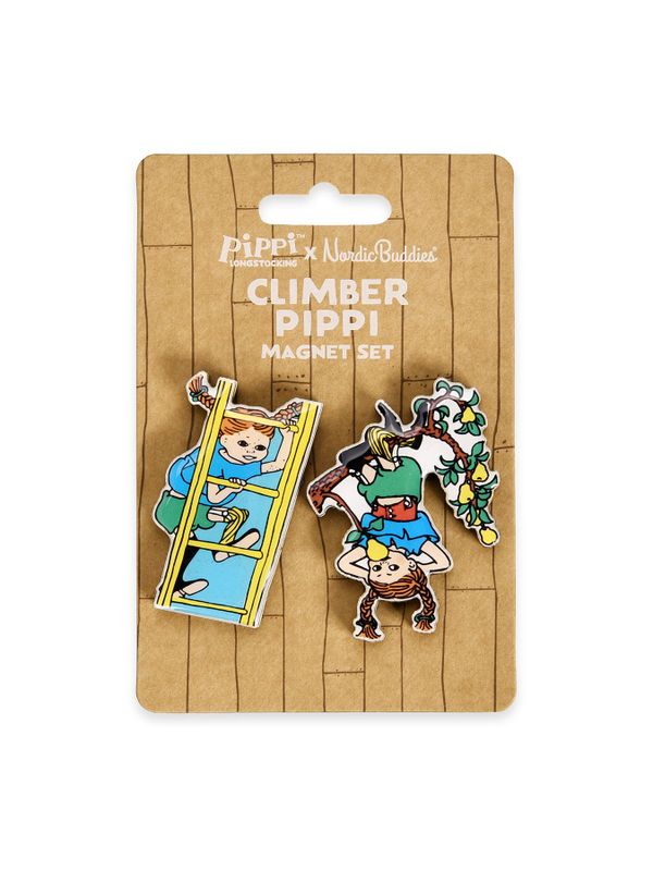 Karaktärsmagneter Pippi klättrar och hänger upp och ner – 2-pack