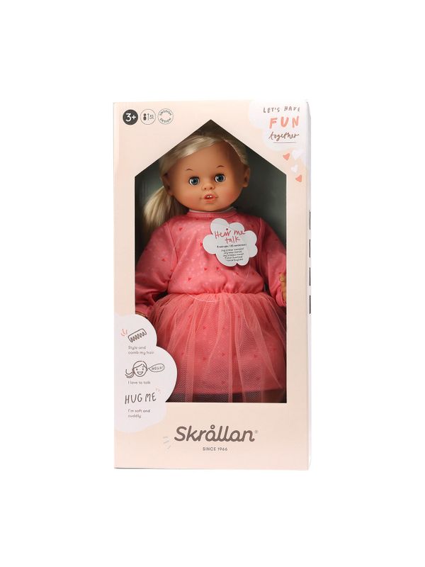 Skrållan Ljust Hår Rosa Klänning - 45 cm