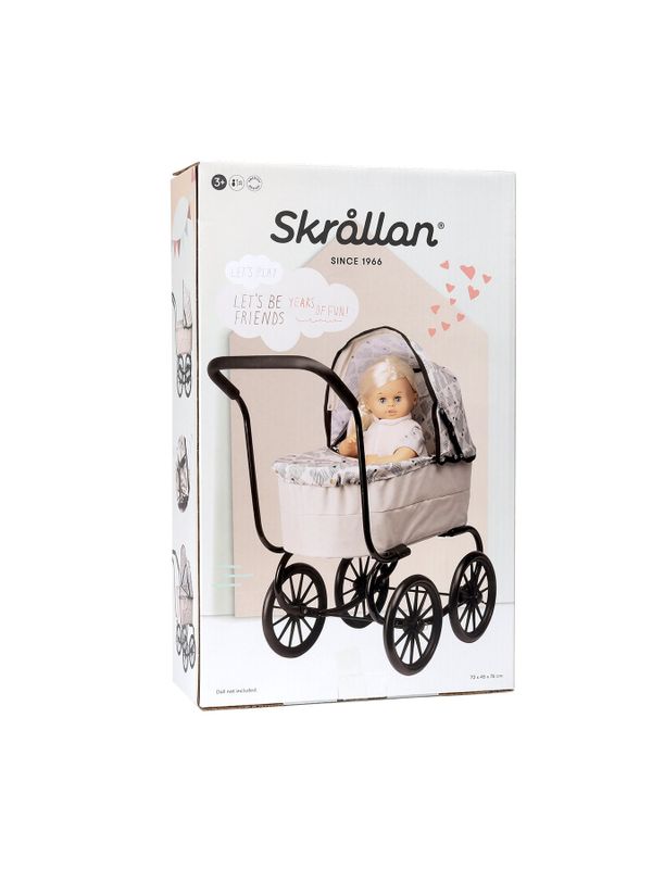 Skrållan Klassisk Dockvagn Beige - 45 cm