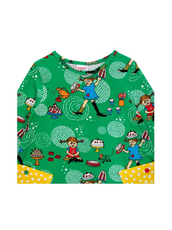 Pippi Langstrumpf Party A-Linien-Kleid - Grün