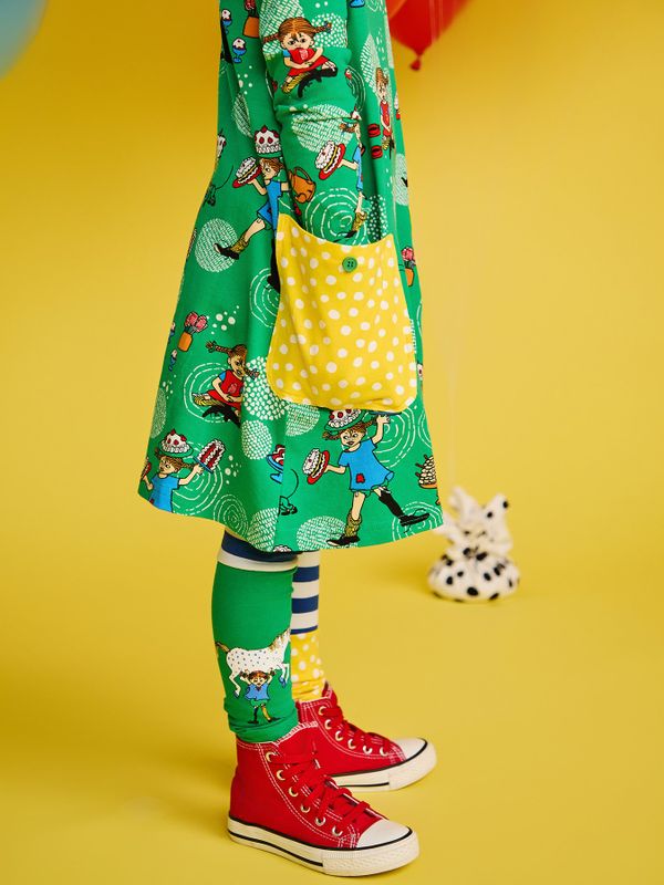Pippi Langstrumpf Party A-Linien-Kleid - Grün