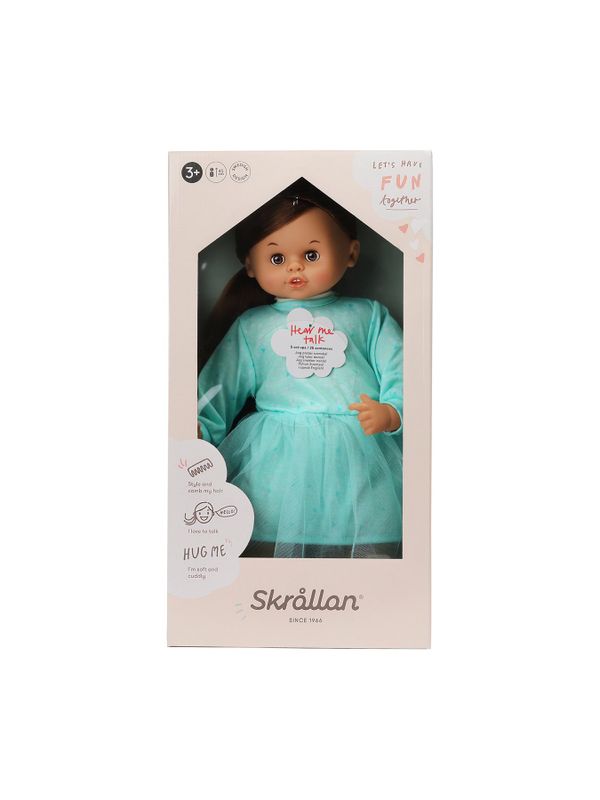 Skrållan Dunkles Haar Blau Kleid - 45 cm