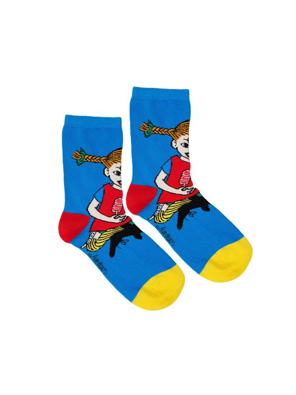 Pippi Långstrump Strumpor Barn - Blå/Röd