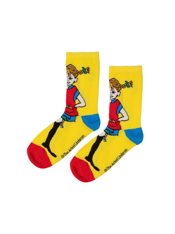 2-Pack Pippi Långstrump Strumpor Barn - Gul/Vit