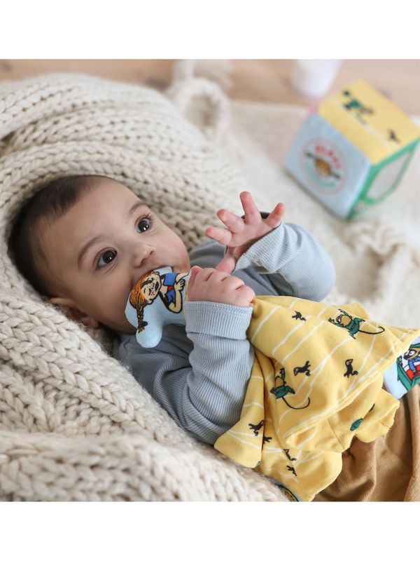 Comfort blanket for babies Pippi Longstocking - Yellow
