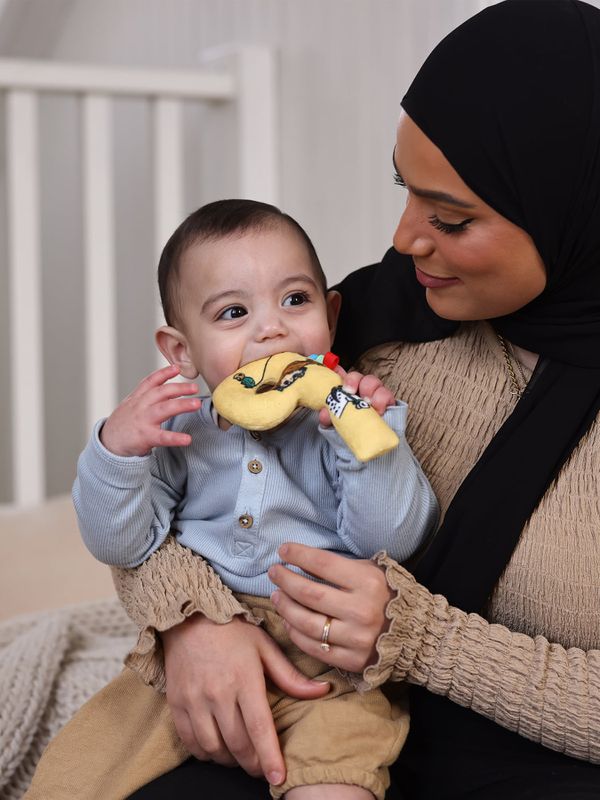 Soft rattle for babies Pippi Longstocking - Yellow