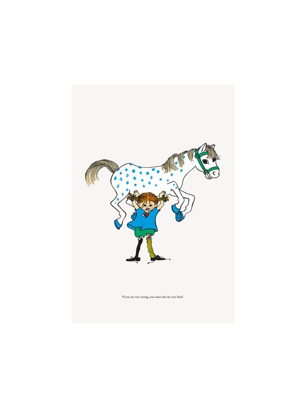 Pippi Longstocking poster "strong" - 50x70 cm