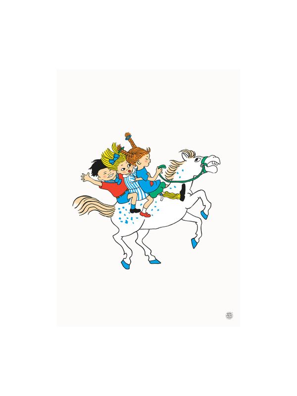 Pippi Longstocking poster on the run - 50x70 cm