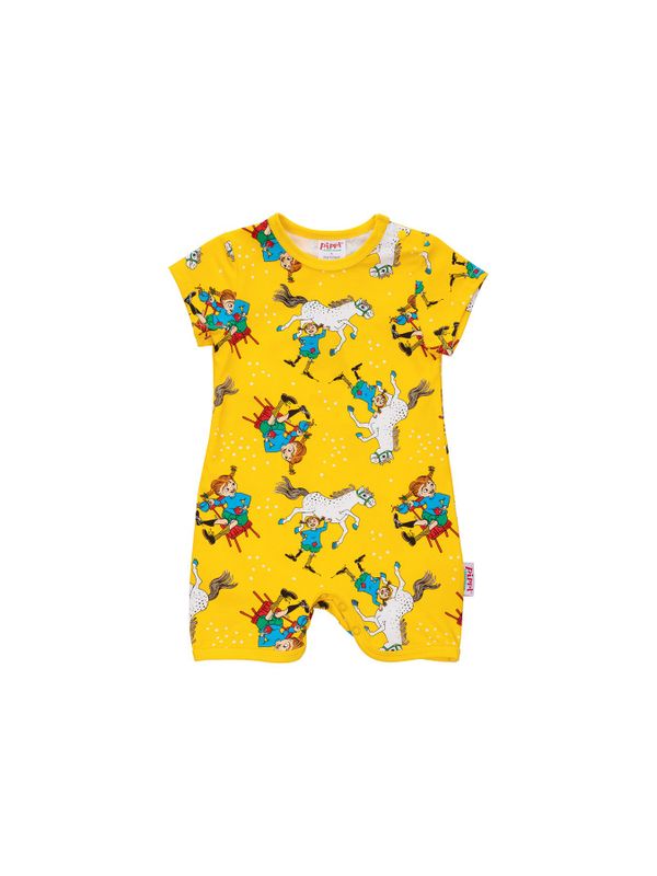 Pippi Longstocking and Her Horse Short-Sleeved Playsuit - Yellow