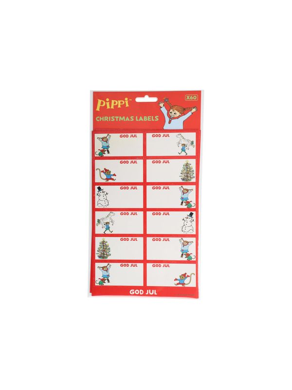 Julklappsetiketter Pippi Långstrump
