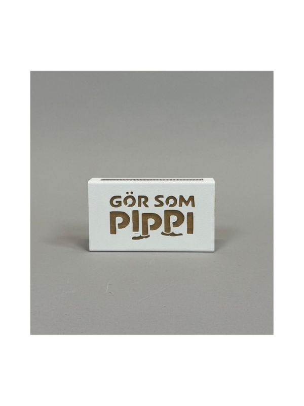 Pippi Langstrumpf Streichholzhalter mit Text - Weiß