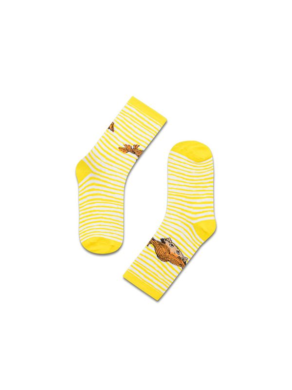 Pippi Socks with Peekaboo Pippi Motif - Yellow/White