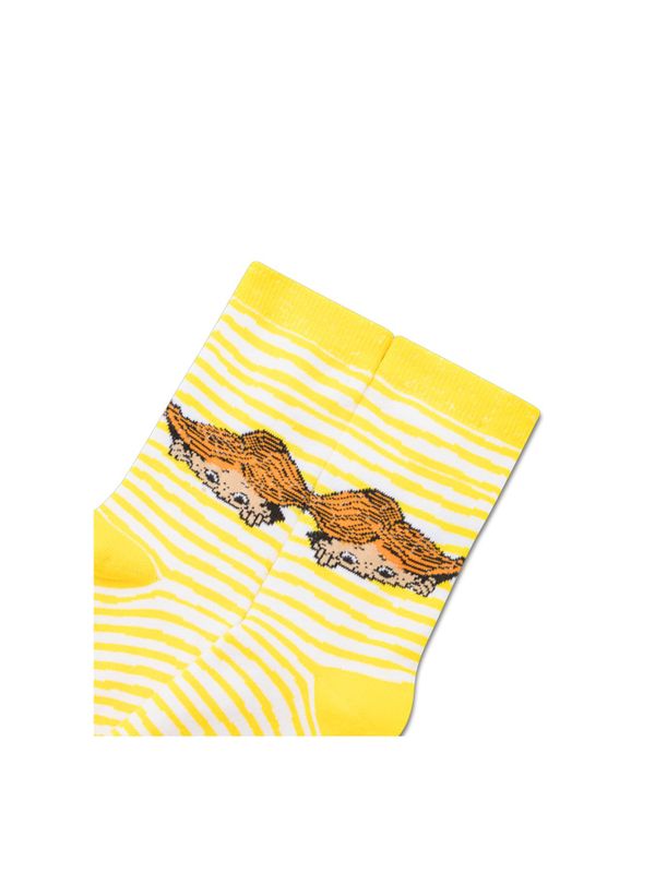 Pippi Socks with Peekaboo Pippi Motif - Yellow/White