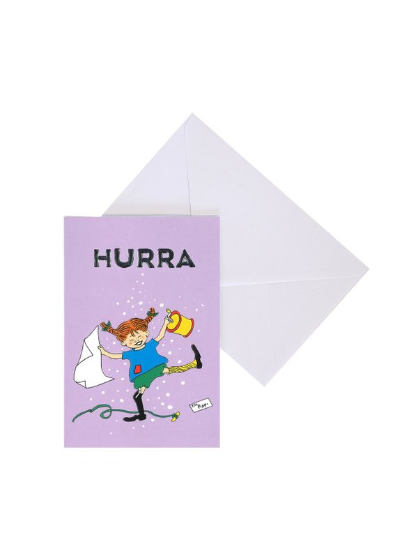Pippi Langstrumpf Doppelkarte Lila – 11,5 x 17cm
