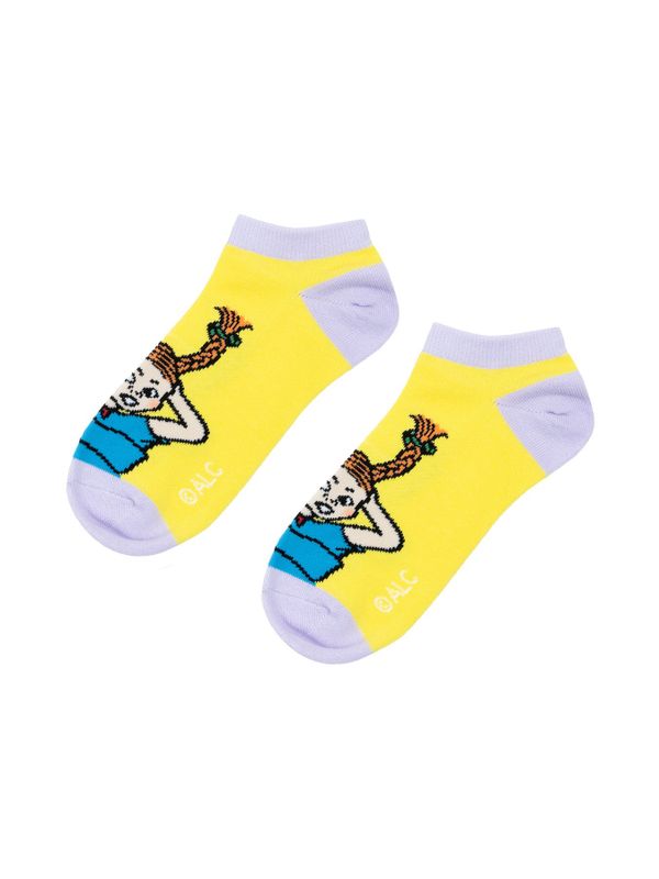 Knöchelsocken Pippi Kopf Über Damen - Gelb