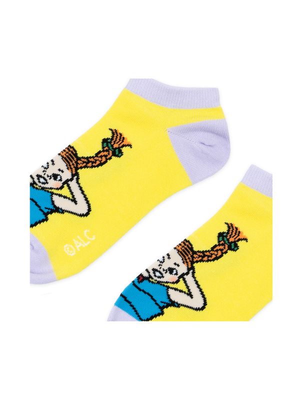 Knöchelsocken Pippi Kopf Über Damen - Gelb