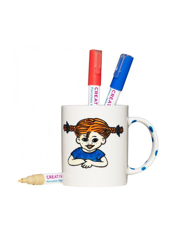 Do-it-yourself-Set Pippi Langstrumpf Becher zum Selbstbemalen