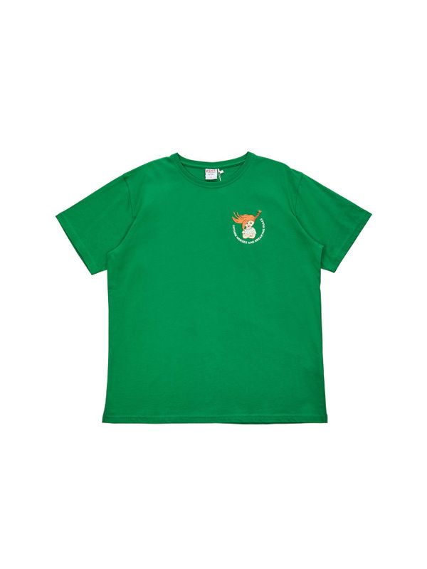 Pippi T-shirt Lifting Horses & Breaking Rules Grün - Erwachsene