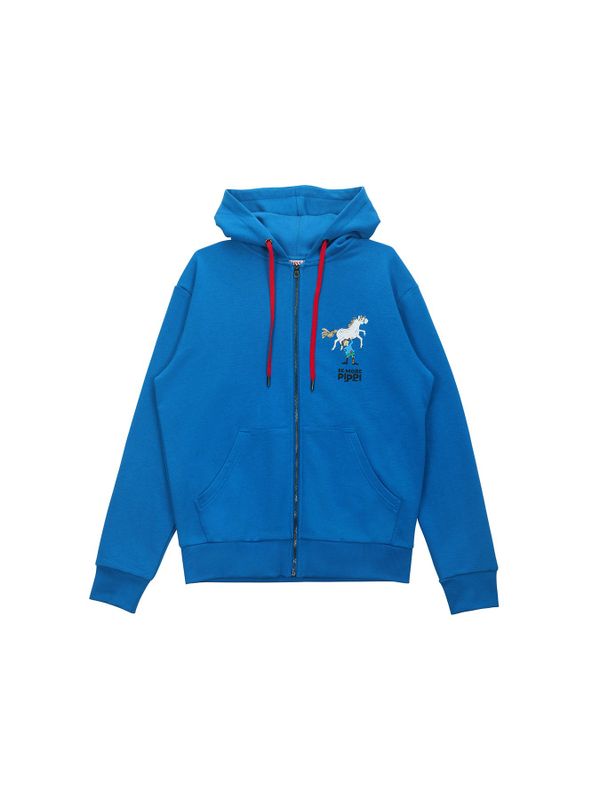 Pippi Langstrumpf Kapuzenjacke Blau - Erwachsene