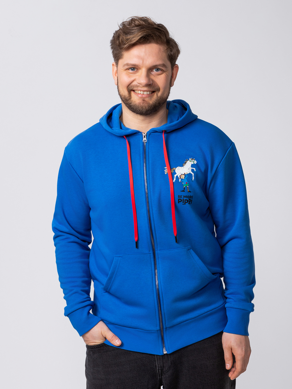 Pippi Langstrumpf Kapuzenjacke Blau - Erwachsene
