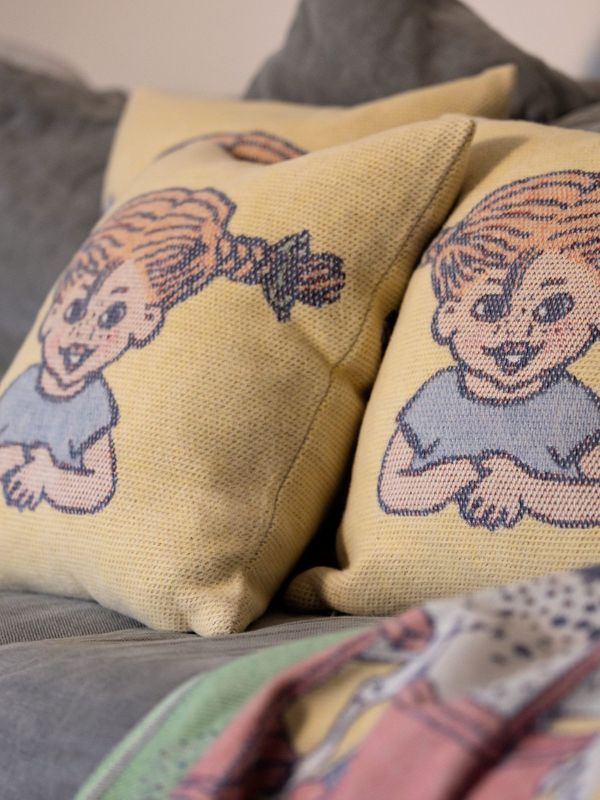 Pippi Longstocking Cushion Cover 40x40 cm – Yellow