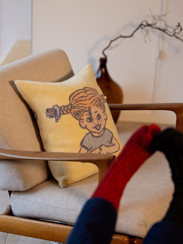 Pippi Longstocking Cushion Cover 40x40 cm – Yellow