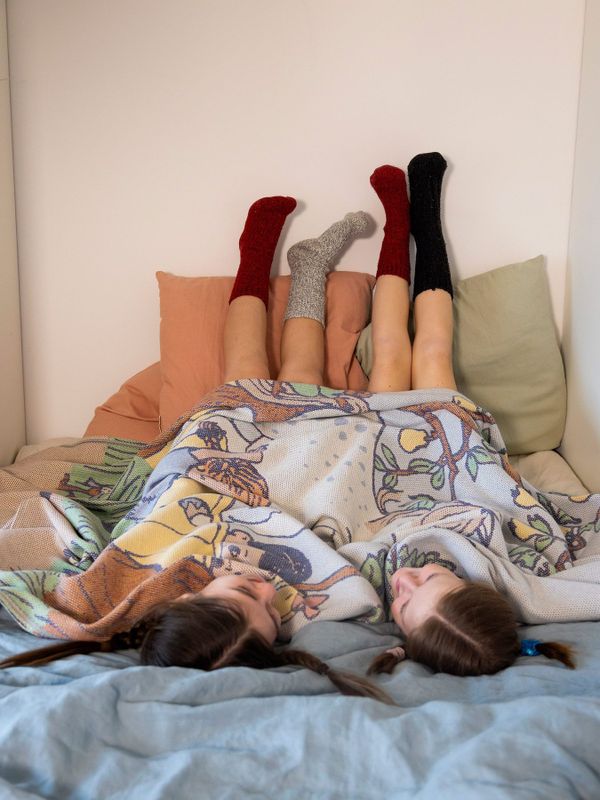 Filt Pippi och Lilla Gubben 140x170 cm – Multifärgad