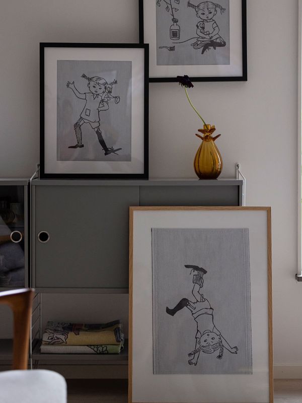 Handduk Pippi och Herr Nilsson 35x50 cm – Vit