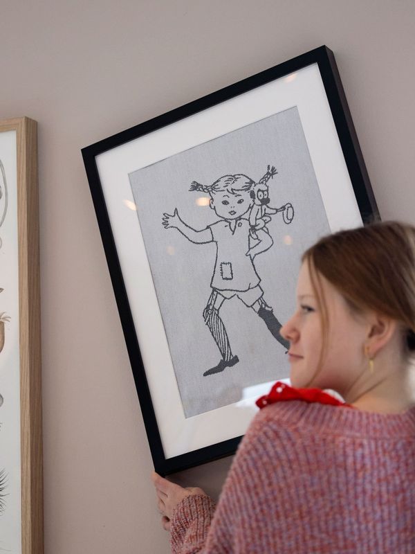 Handduk Pippi och Herr Nilsson 35x50 cm – Vit