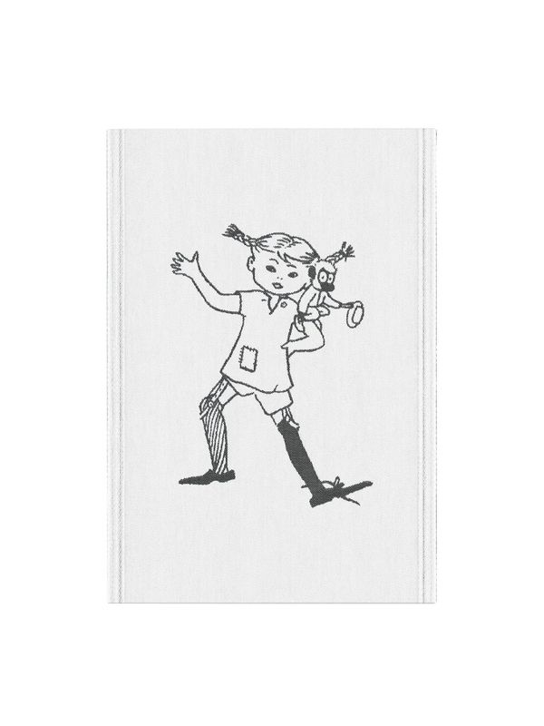 Handduk Pippi och Herr Nilsson 35x50 cm – Vit