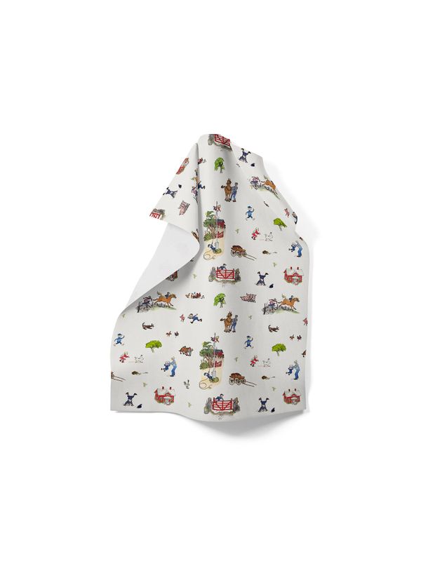 Kitchen towel Emil in Lönneberga - White