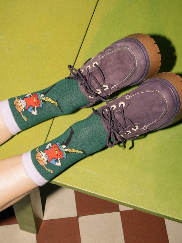 Socken Pippi Vorne und Hinten Damen - Grün