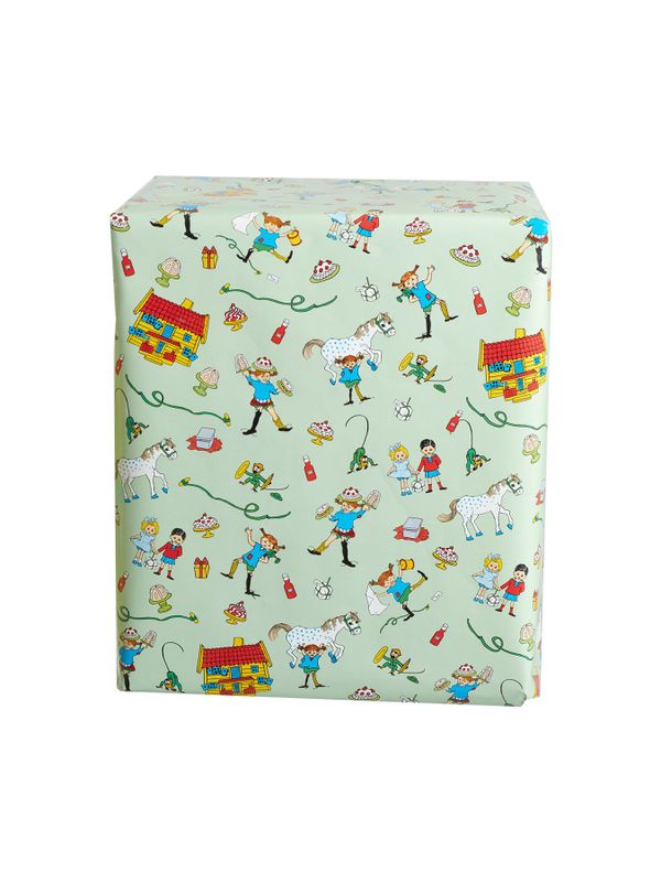 Wrapping Paper Pippi Longstocking Double-Sided 200x70cm - Green